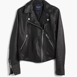 🖤 NWT Madewell Black Washed Leather Jacket 🖤